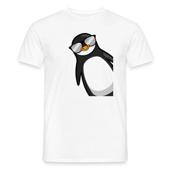 Lustiger Pinguin Mit Sonnenbrille Cooles Geschenk - Männer T-Shirt - Weiß - Vorne - AI Model Male 178 dark (178cm)
