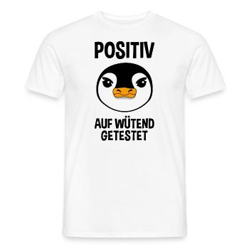 Wütender Pinguin Lustiger Spruch Geschenk - Männer T-Shirt - Weiß - Vorne - AI Model Male 178 dark (178cm)