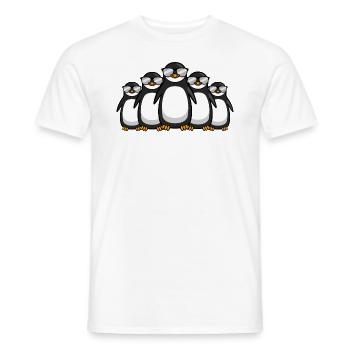 Drôle de pingouin gang avec lunettes de soleil cadeau - T-shirt homme - blanc - Devant - AI Model Male 178 dark (178cm)