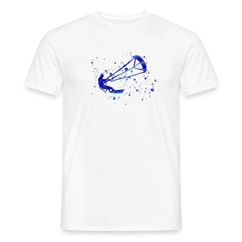 kitesurf, surf, surfeur, vague, bleu, graffiti, bla - T-shirt homme - blanc - Devant - AI Model Male 178 dark (178cm)