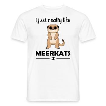 Meerkat Lover Funny Saying Gift - Men's T-Shirt - white - Front - AI Model Male 178 dark (178cm)
