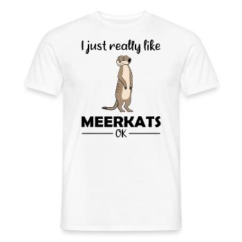 Meerkat Lover Funny Saying Gift - Men's T-Shirt - white - Front - AI Model Male 178 dark (178cm)