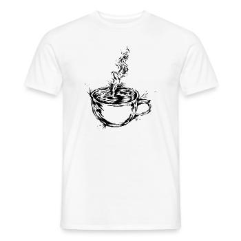 Kaffee Tasse - Männer T-Shirt - Weiß - Vorne - AI Model Male 178 dark (178cm)