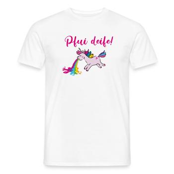 pfui deife,einhorn,regenbogen,kotzdendes einhorn - Männer T-Shirt - Weiß - Vorne - AI Model Male 178 dark (178cm)