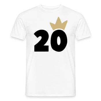 20 crown number 30 - Men's T-Shirt - white - Front - AI Model Male 178 dark (178cm)