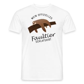 Mein Offizielles Faultier Schlafshirt Pyjama - Men's T-Shirt - white - Front - AI Model Male 178 dark (178cm)
