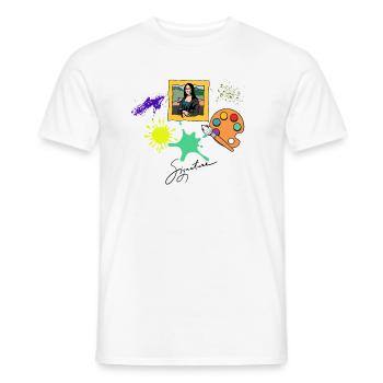 Art-Kunst-Mona-Lisa-Funny-Logo - Männer T-Shirt - Weiß - Vorne - AI Model Male 178 dark (178cm)