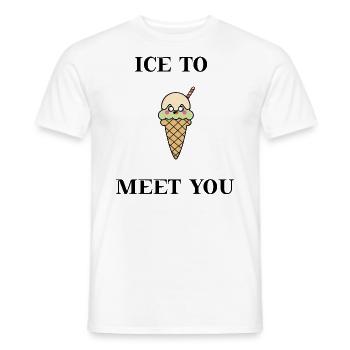 De la glace pour vous rencontrer une idée de cadeau de crème glacée sucrée - T-shirt homme - blanc - Devant - AI Model Male 178 dark (178cm)