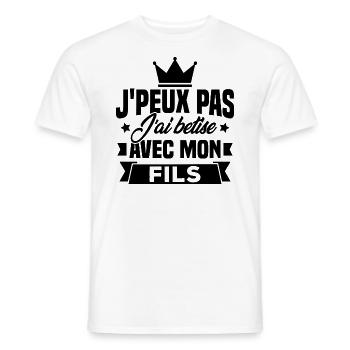 Ich kann nicht mit meinem Sohn wetten - Männer T-Shirt - Weiß - Vorne - AI Model Male 178 dark (178cm)