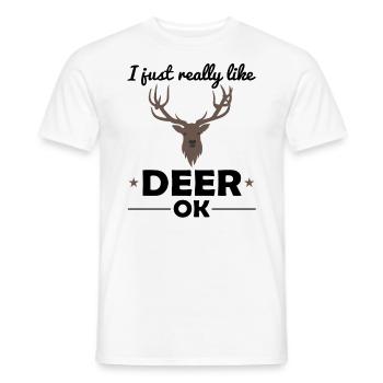 cerf animaux des bois amoureux des animaux dire cadeau - T-shirt homme - blanc - Devant - AI Model Male 178 dark (178cm)