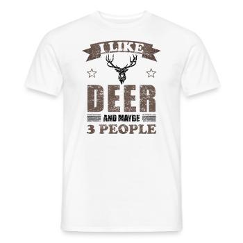 Deer Deer Animal Lover Funny Saying Gift - Men's T-Shirt - white - Front - AI Model Male 178 dark (178cm)