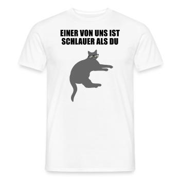 Freche Schlaue Nerd Katze Lustiger Spruch Geschenk - Männer T-Shirt - Weiß - Vorne - AI Model Male 178 dark (178cm)