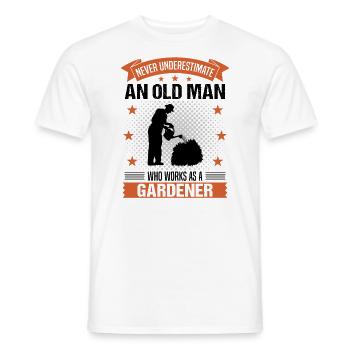 Jardinier vieil homme drôle disant cadeau d’homme - T-shirt homme - blanc - Devant - AI Model Male 178 dark (178cm)