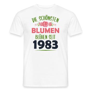 Jahrgang 1983 Blumen Spruch Geburtstag Geschenk - Männer T-Shirt - Weiß - Vorne - AI Model Male 178 dark (178cm)