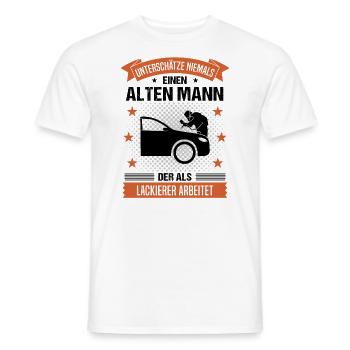 Lackierer Alter Mann Spruch Herren Geschenk - Männer T-Shirt - Weiß - Vorne - AI Model Male 178 dark (178cm)