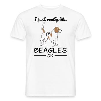 Beagle Hund Hundeliebhaber Spruch Geschenk - Männer T-Shirt - Weiß - Vorne - AI Model Male 178 dark (178cm)