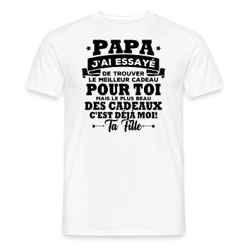 Papa j'ai essayé de trouver le meilleur des cadeau - T-shirt homme - blanc - Devant - AI Model Male 178 dark (178cm)