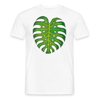 Monstera / Leaf - Men's T-Shirt - white - Front - AI Model Male 178 dark (178cm)