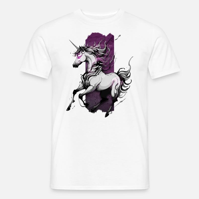 Galop éthéré : Licorne en cours d’exécution - T-shirt homme - blanc
