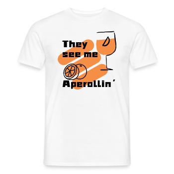 They see me Aperollin Aperoliker Sprizz Sommer - Männer T-Shirt - Weiß - Vorne - AI Model Male 178 dark (178cm)