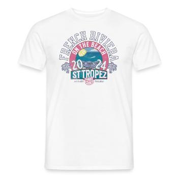 St. Tropez Côte d'Azur Reisen Sie um die Welt - Männer T-Shirt - Weiß - Vorne - AI Model Male 178 dark (178cm)