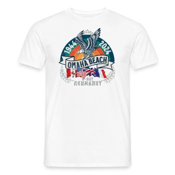 D DAY 80th anniversary Omaha Beach Normandy - Men's T-Shirt - white - Front - AI Model Male 178 dark (178cm)