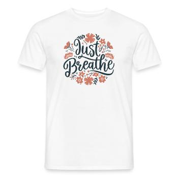 Breathing meditation yoga calming anxiety - Men's T-Shirt - white - Front - AI Model Male 178 dark (178cm)