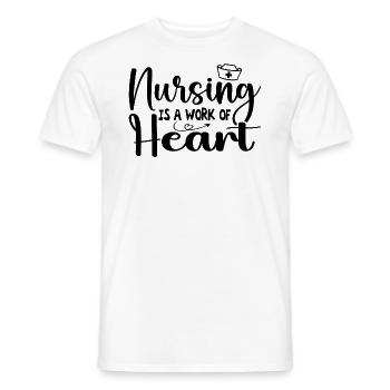 Nursing Is A Work Of Heart - Nurse - T-shirt homme - blanc - Devant - AI Model Male 178 dark (178cm)