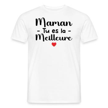 Maman Tu Es La Meilleure - T-shirt homme - blanc - Devant - AI Model Male 178 dark (178cm)