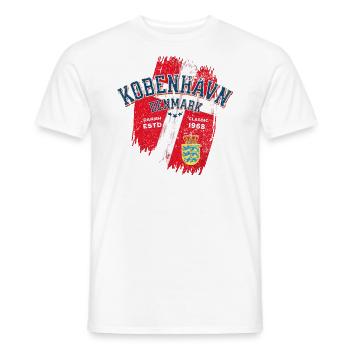 Kobenhavn Denmark Danish classic - T-shirt homme - blanc - Devant - AI Model Male 178 dark (178cm)