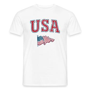 Flagge der USA - Männer T-Shirt - Weiß - Vorne - AI Model Male 178 dark (178cm)
