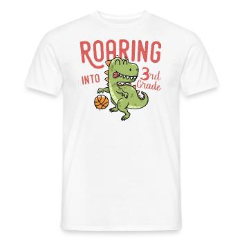 Roaring into 3rd Grade Dinosaur Basketball - T-shirt homme - blanc - Devant - AI Model Male 178 dark (178cm)
