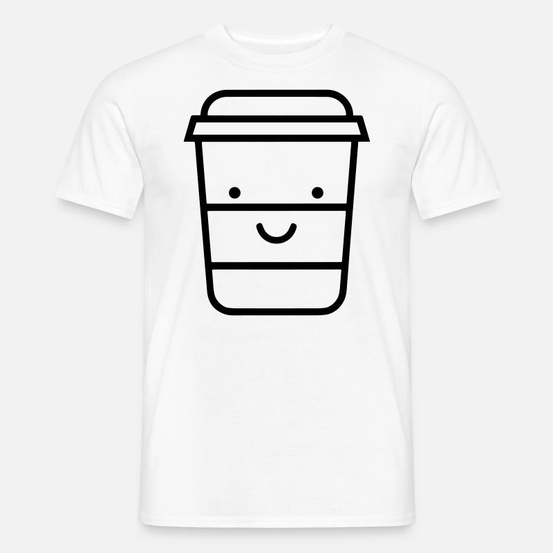 Kaffeebecher - Männer T-Shirt - Weiß