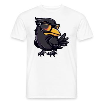Rabe Krähe Cool Comic - Männer T-Shirt - Weiß - Vorne - AI Model Male 178 dark (178cm)