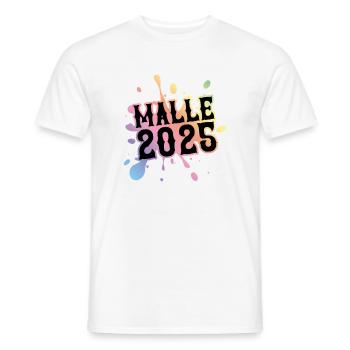 Malle 2025 Klecks Bunt - Männer T-Shirt - Weiß - Vorne - AI Model Male 178 dark (178cm)