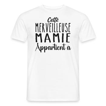 Cette merveilleuse mamie appartient à personnalisé - T-shirt homme - blanc - Devant - AI Model Male 178 dark (178cm)