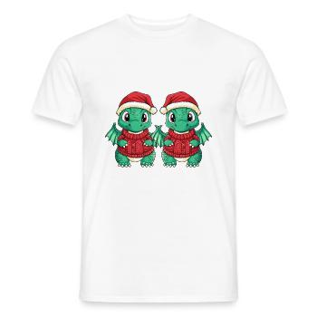 Drache Weihnachten Team - Männer T-Shirt - Weiß - Vorne - AI Model Male 178 dark (178cm)