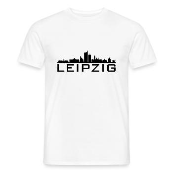 LEIPZIG Saxe Allemagne Skyline Ville - T-shirt homme - blanc - Devant - AI Model Male 178 dark (178cm)
