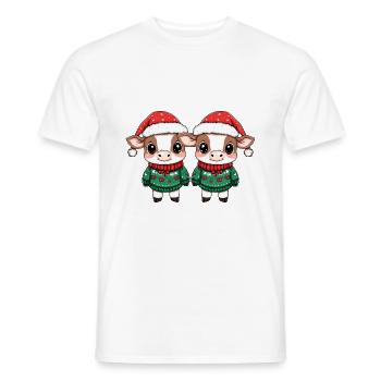 Équipe de Noël de la vache - T-shirt homme - blanc - Devant - AI Model Male 178 dark (178cm)