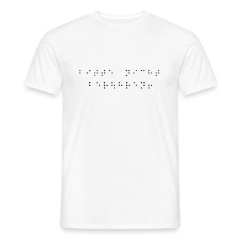 Bitte nicht berühren (Braille) - Männer T-Shirt - Weiß - Vorne - AI Model Male 178 dark (178cm)