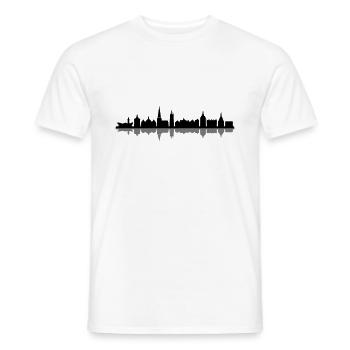 ROSTOCK Baltic Sea Germany Skyline City - Men's T-Shirt - white - Front - AI Model Male 178 dark (178cm)