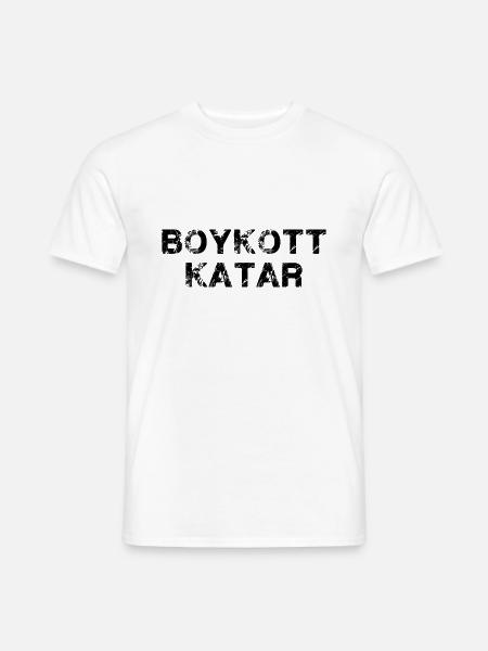 boykott katar,katar,flagge, wm,schrift - Männer T-Shirt - Weiß