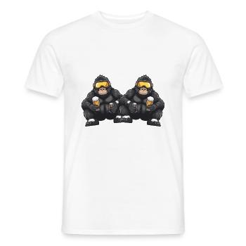 Gorilla Ski Team Bier - Männer T-Shirt - Weiß - Vorne - AI Model Male 178 dark (178cm)