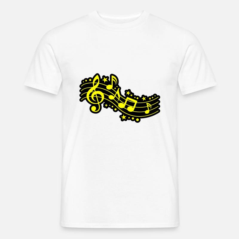 Notes de musique Clef Musique - T-shirt homme - blanc