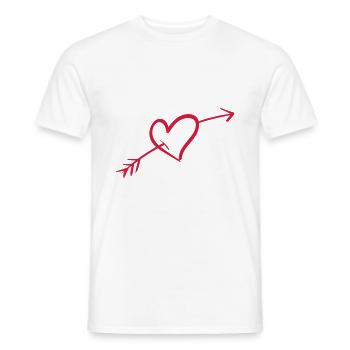 Heart arrow love cupid valentines day in love - Men's T-Shirt - white - Front - AI Model Male 178 dark (178cm)