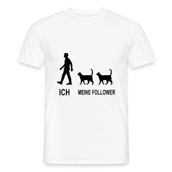 Ich Meine Follower Katze Katzenfreund - Männer T-Shirt - Weiß - Vorne - AI Model Male 178 dark (178cm)