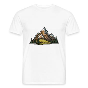 Mountains Landscape - Men's T-Shirt - white - Front - AI Model Male 178 dark (178cm)