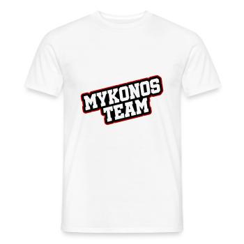 Mykonos Team - Men's T-Shirt - white - Front - AI Model Male 178 dark (178cm)