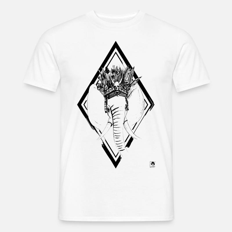Elefant - Männer T-Shirt - Weiß
