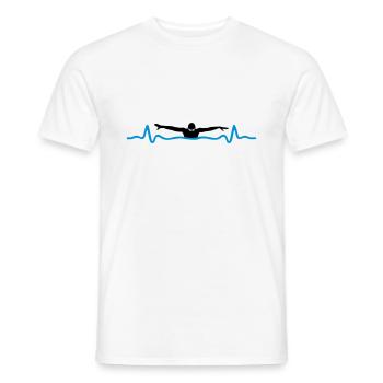 Natation et rythme cardiaque - T-shirt homme - blanc - Devant - AI Model Male 178 dark (178cm)